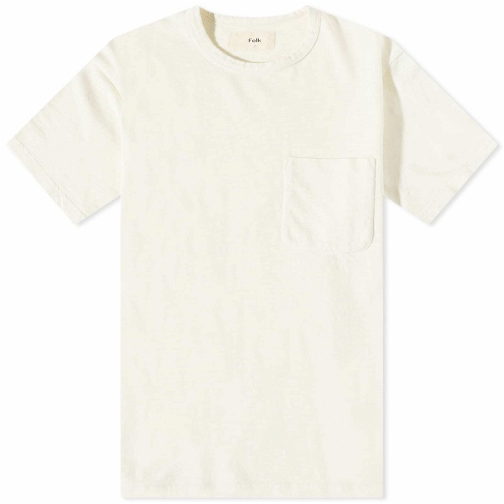 Photo: Folk Men's Slub Pocket T-Shirt in Off White