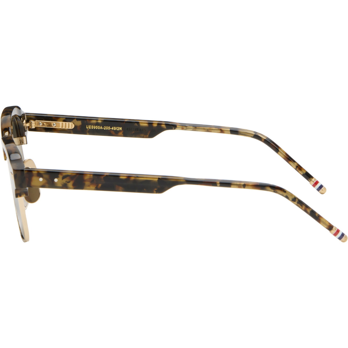 Thom Browne Brown Acetate & Titanium Square Sunglasses