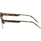Thom Browne Brown Acetate & Titanium Square Sunglasses