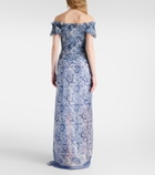 Ralph Lauren Collection Ivanna floral off-shoulder silk midi dress