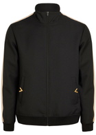 Valentino Garavani Panelled Jersey-twill Track Jacket Black And White