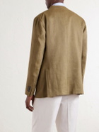 Boglioli - Double-Breasted Linen, Virgin Wool and Mohair-Blend Suit Jacket - Green