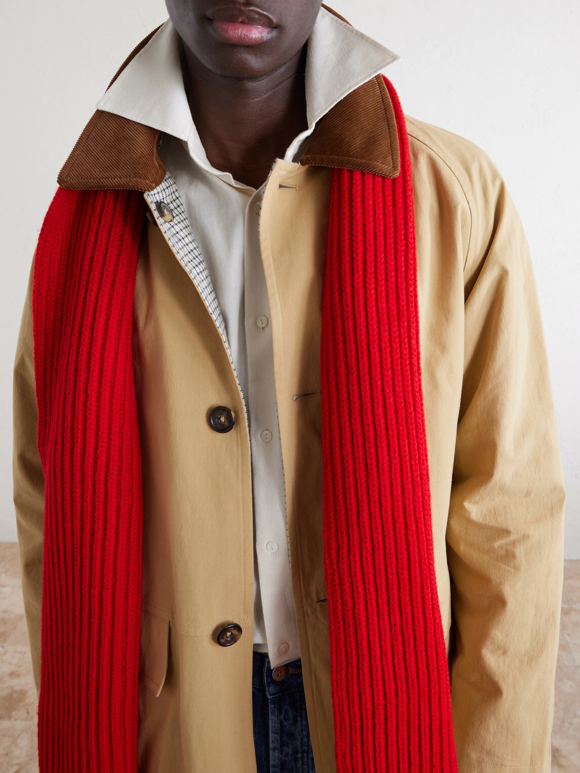 Drake's - Reversible Corduroy-Trimmed Cotton and Linen-Blend Jacket - Neutrals