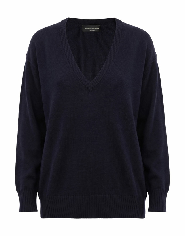 Photo: Roberto Collina Womens Sweater Midnight in Blue