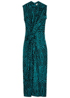 Diane Von Furstenberg Geri Zebra-print Jersey Maxi Dress Blue