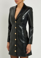 Alice + Olivia Michelle Faux Leather Mini Blazer Dress Black