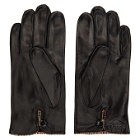 Paul Smith Black Leather Signature Stripe Gloves