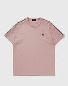 Fred Perry Contrast Tape Ringer T Shirt Pink - Mens - Shortsleeves