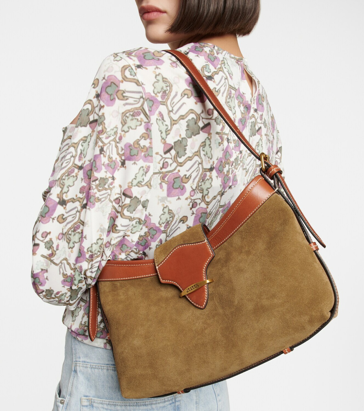 Botsy Suede Crossbody Bag in Brown - Isabel Marant