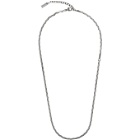 Saint Laurent Silver Rectangular Tube Chain Necklace