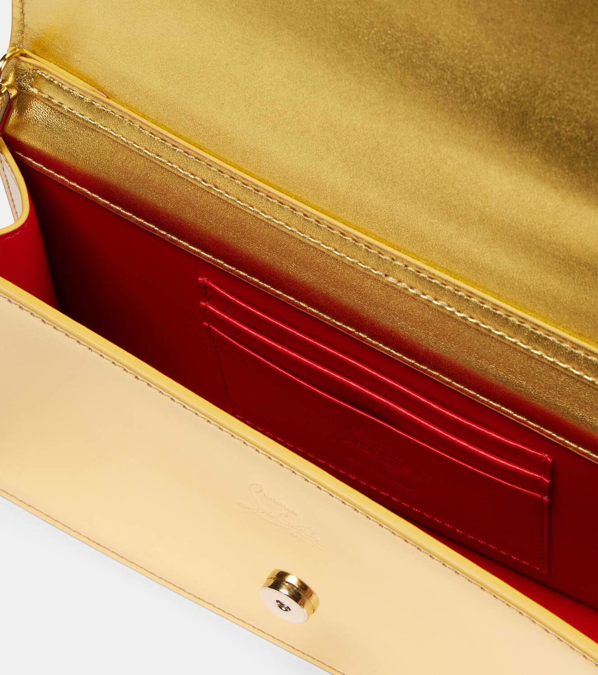 Christian Louboutin Loubi54 mirrored leather clutch Christian