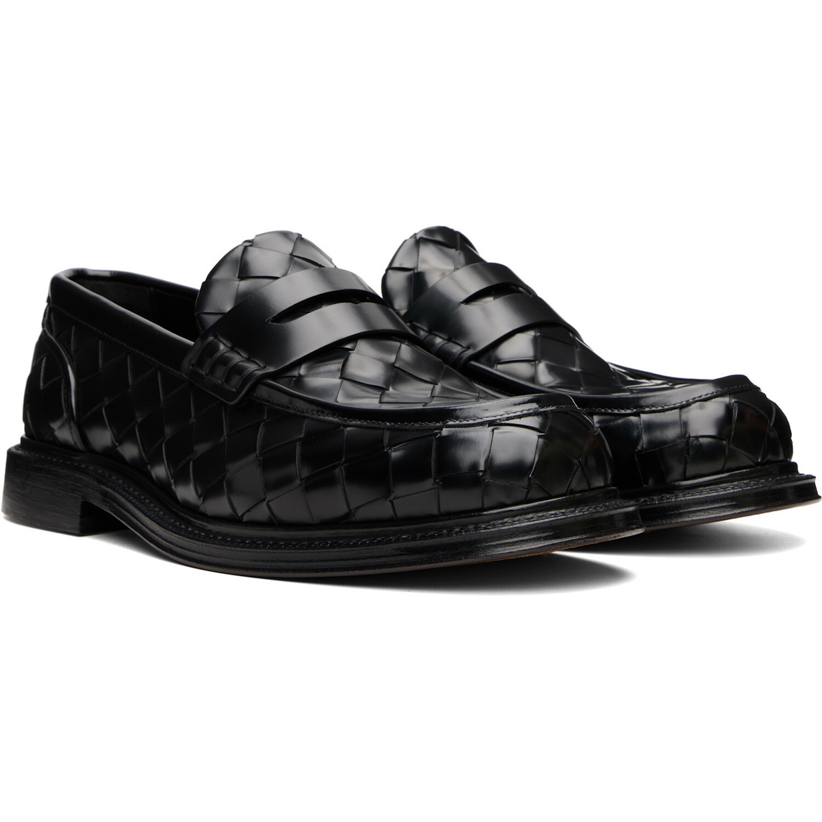 Bottega Veneta Black James Loafers