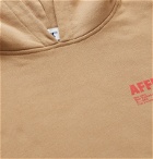 AFFIX - Logo-Print Fleece-Back Cotton-Jersey Hoodie - Brown