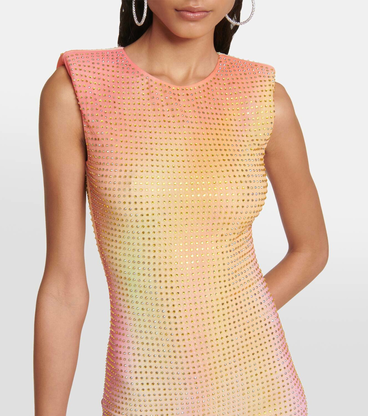 Self-Portrait Embellished mesh minidress Self-Portrait