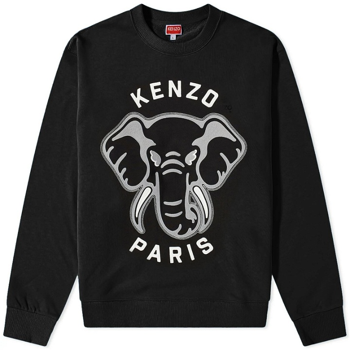 Photo: Kenzo Paris Men's Kenzo Elephant Classic Crew Sweat in Black
