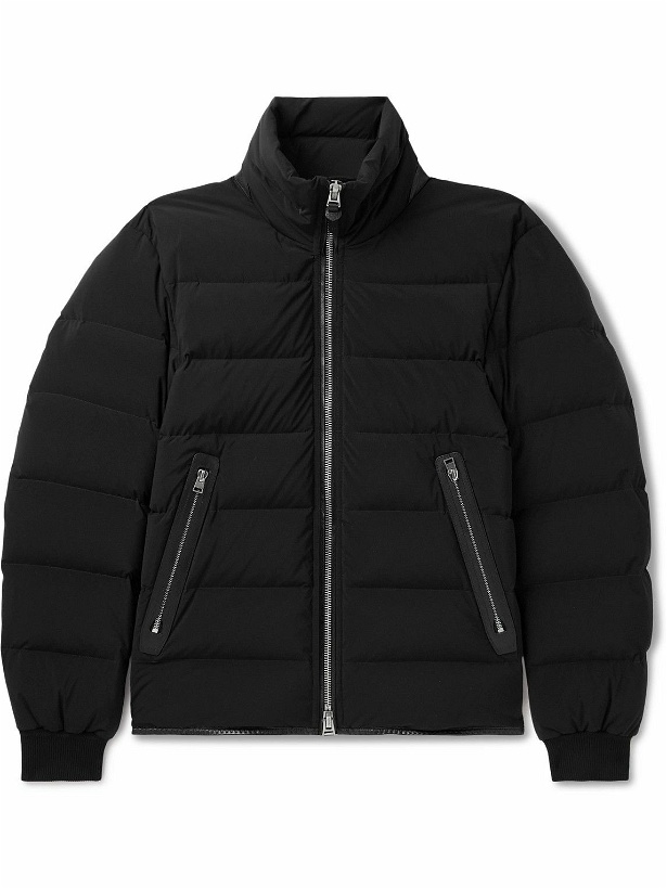 Photo: TOM FORD - Leather-Trimmed Quilted Poplin Down Jacket - Black