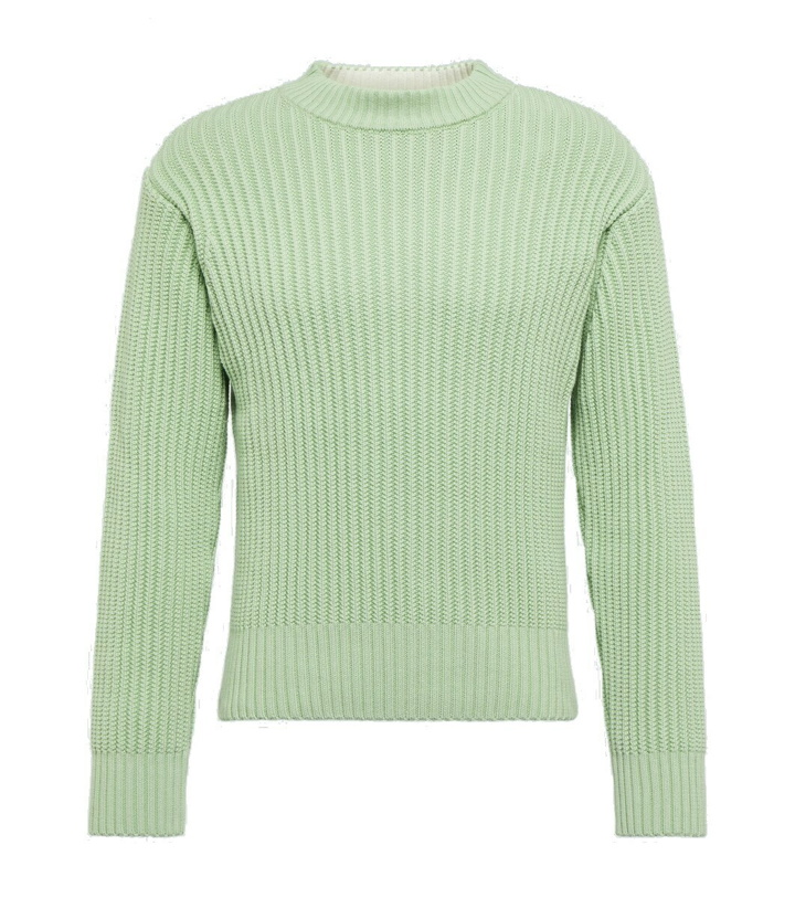 Photo: Ami Paris Ribbed-knit cotton and wool sweater