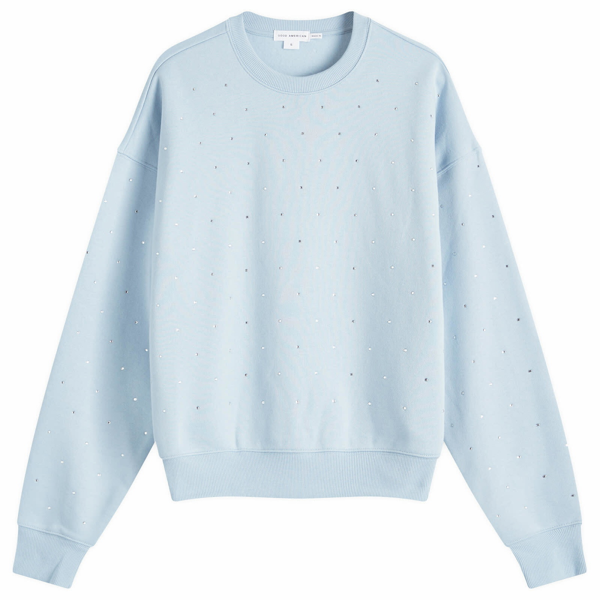 Good American Women's Crystal Crewneck Sweatshirt in Winter Sky