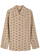 BY Malene Birger Rosiannas Floral-jacquard Shirt Beige