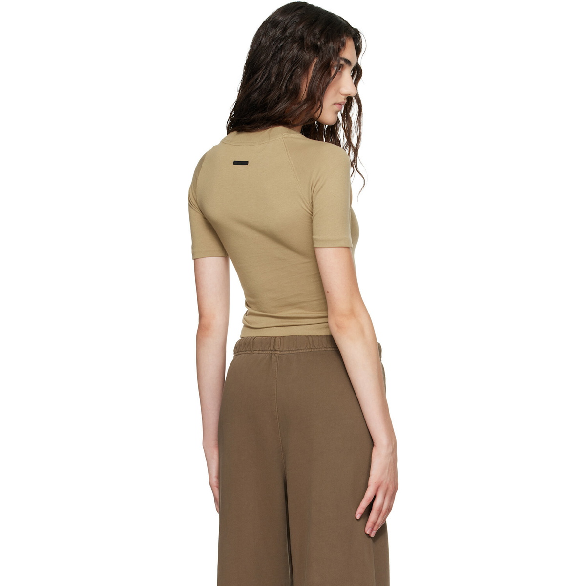 Fear of God ESSENTIALS Khaki Shrunken Baseball T-shirt
