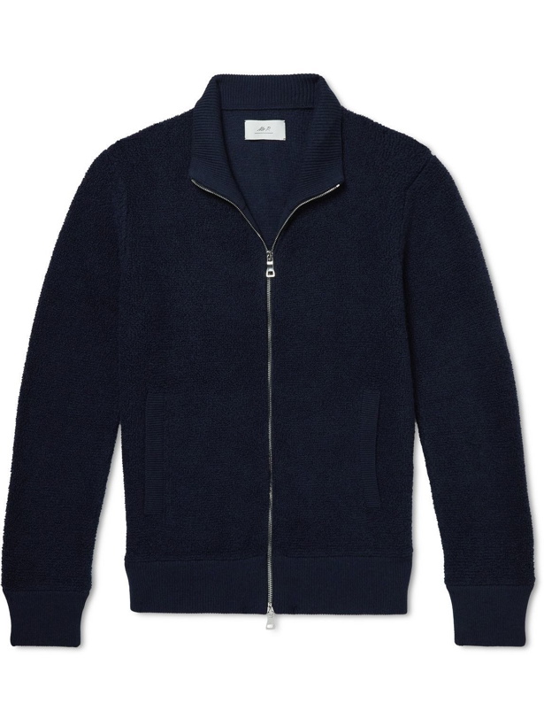 Photo: Mr P. - Cashmere-Fleece Zip-Up Cardigan - Blue