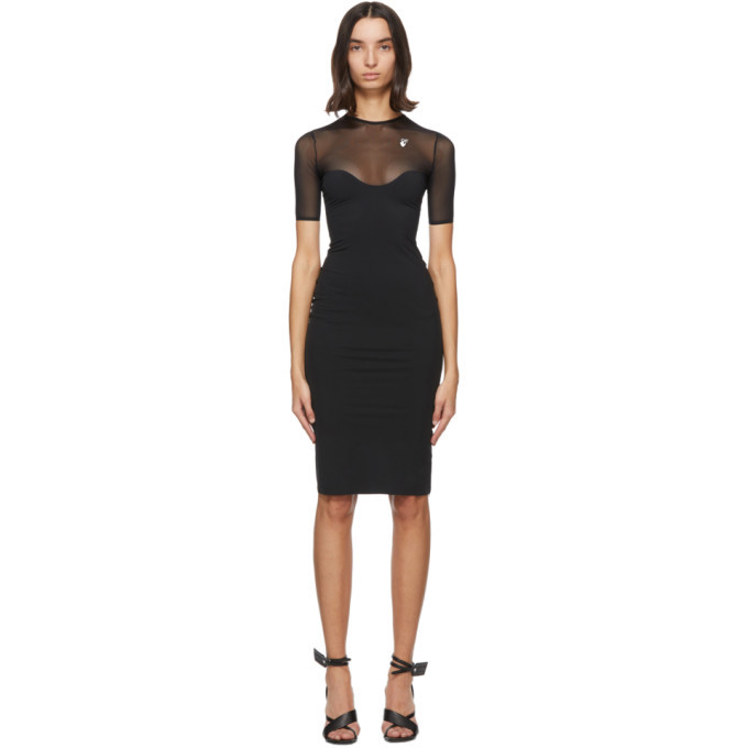 Off-White Black Athleisure Midi Dress Off-White