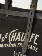 Bleu de Chauffe - Bazar Logo-Print Leather-Trimmed Cotton-Canvas Tote Bag