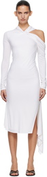 AARON ESH White Jersey Twist Strap Midi Dress