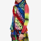 AGR Women's Merino Cable Jacquard Rainbow Scarf in Multi