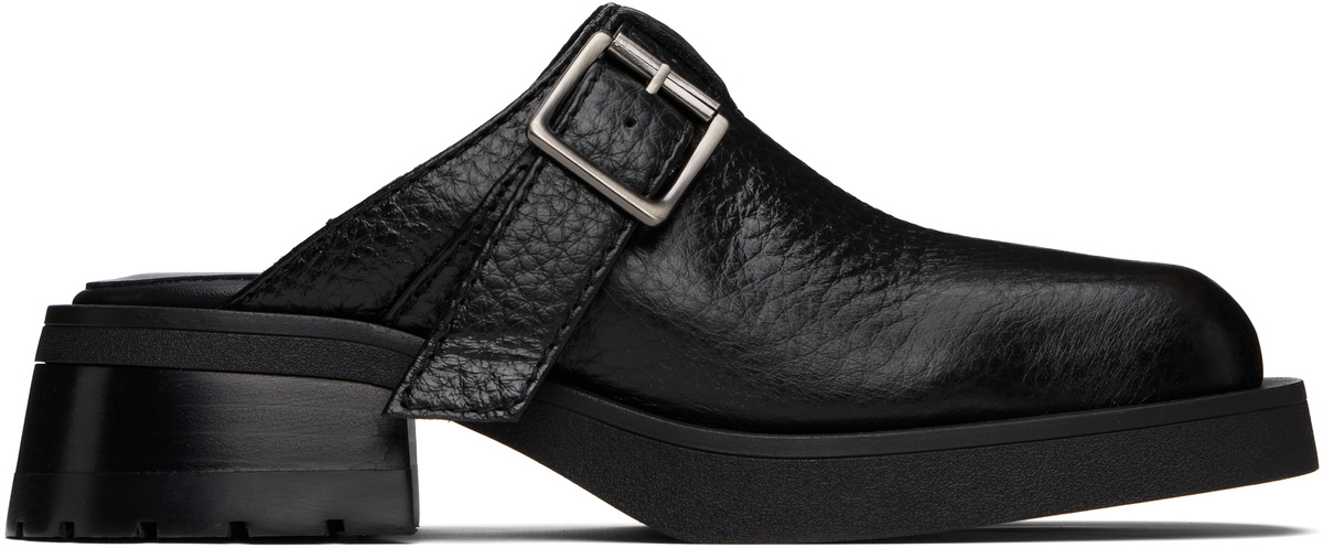 Miista Black Aroa Buckled Mules MIISTA