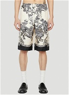 Gucci - Printed Silk Shorts in Cream