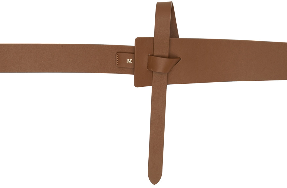 Monogram Leather Belt in Brown - Max Mara