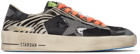 Golden Goose Black & White Calf-Hair Stardan Sneakers