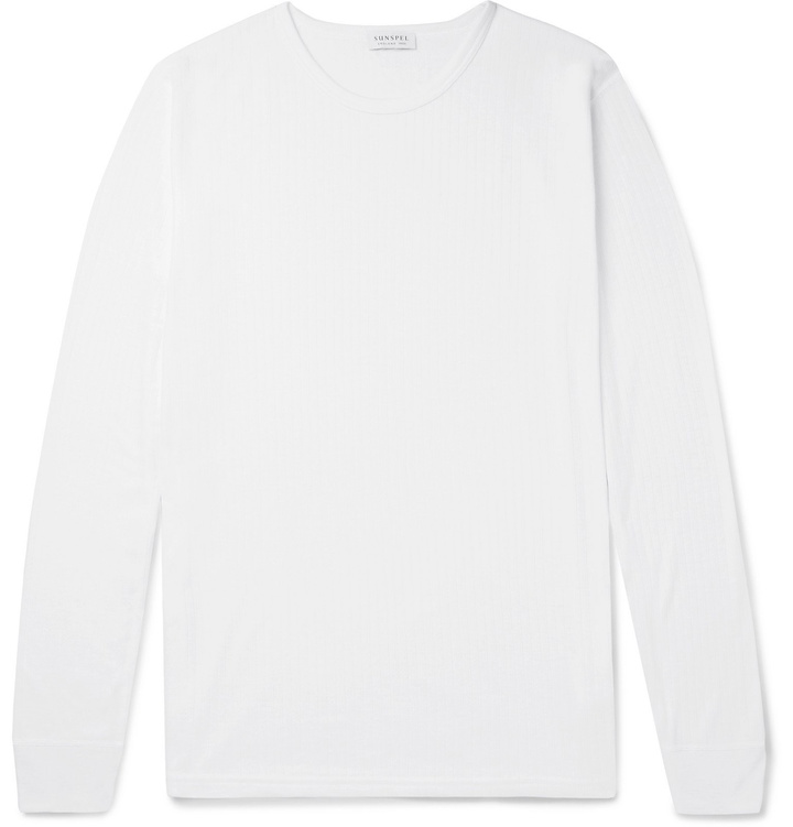 Photo: Sunspel - Thermal Jersey Pyjama T-Shirt - White