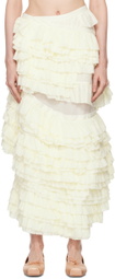 Yuhan Wang Off-White Ruffled Skirt