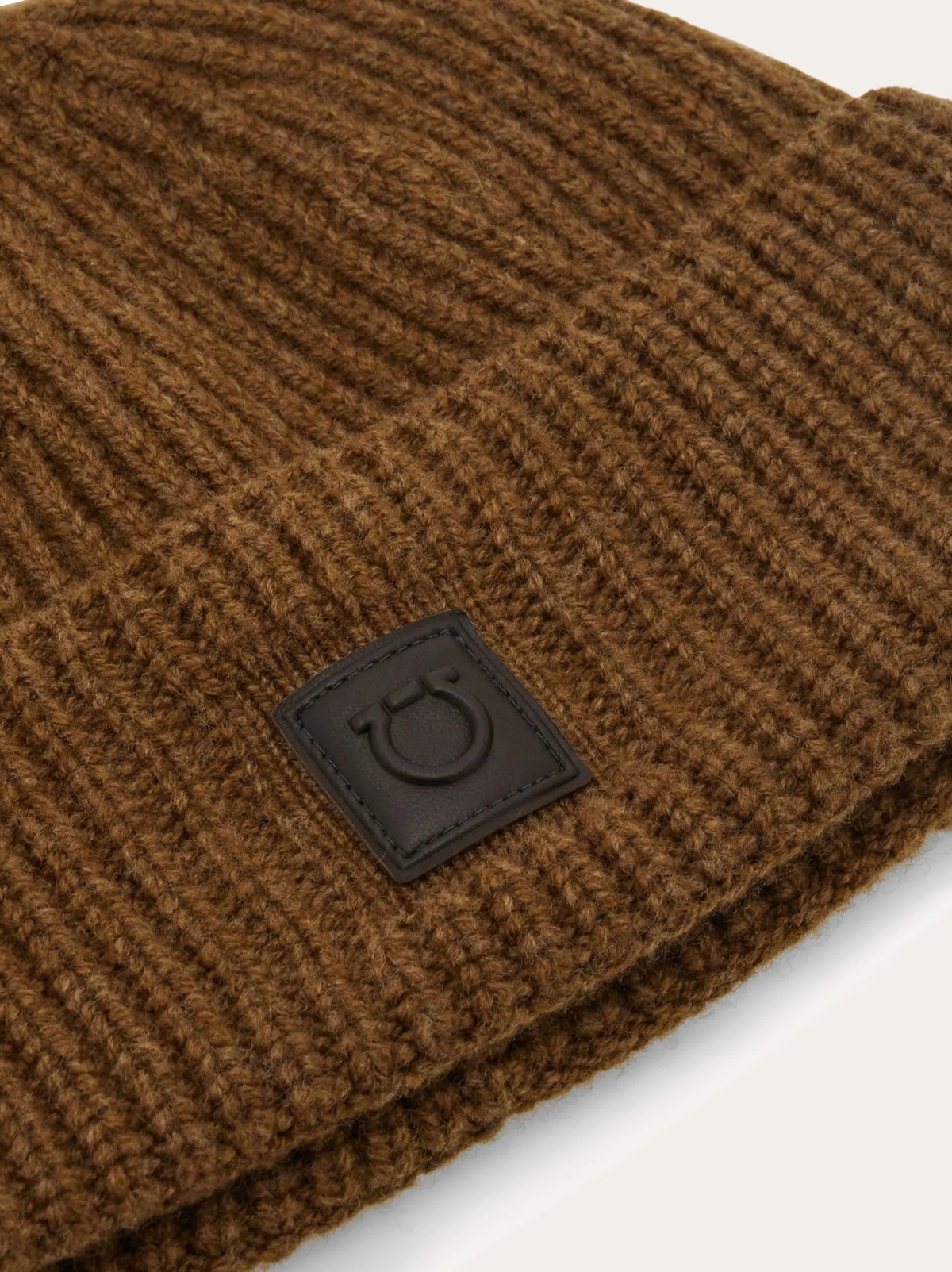 Ferragamo Mens Knitted beanie in Brown