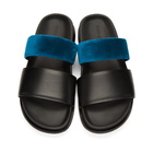 Haider Ackermann Black and Blue Strap Sandals