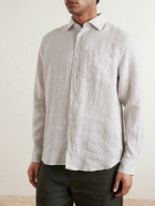 Hartford - Paul Striped Linen Shirt - Gray
