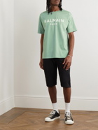 Balmain - Logo-Print Cotton-Jersey T-Shirt - Green