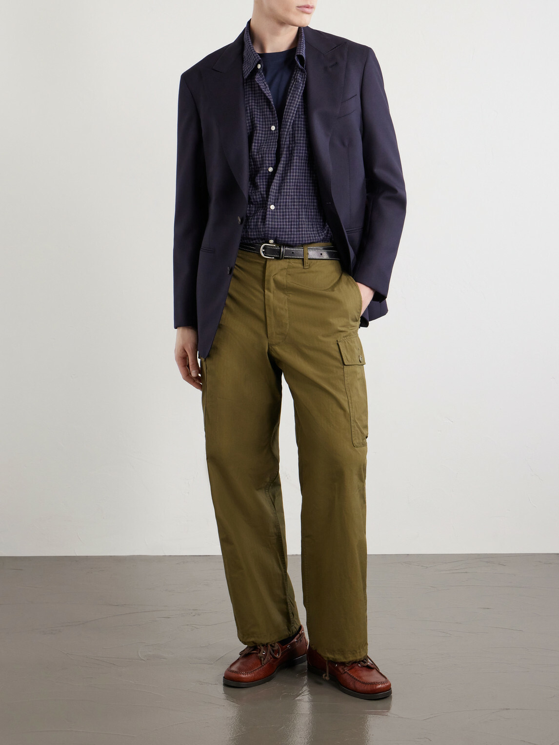 Officine Générale - Benoit Checked Cotton-Blend Voile Shirt - Blue