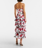 Carolina Herrera Floral tiered cotton-blend corset dress