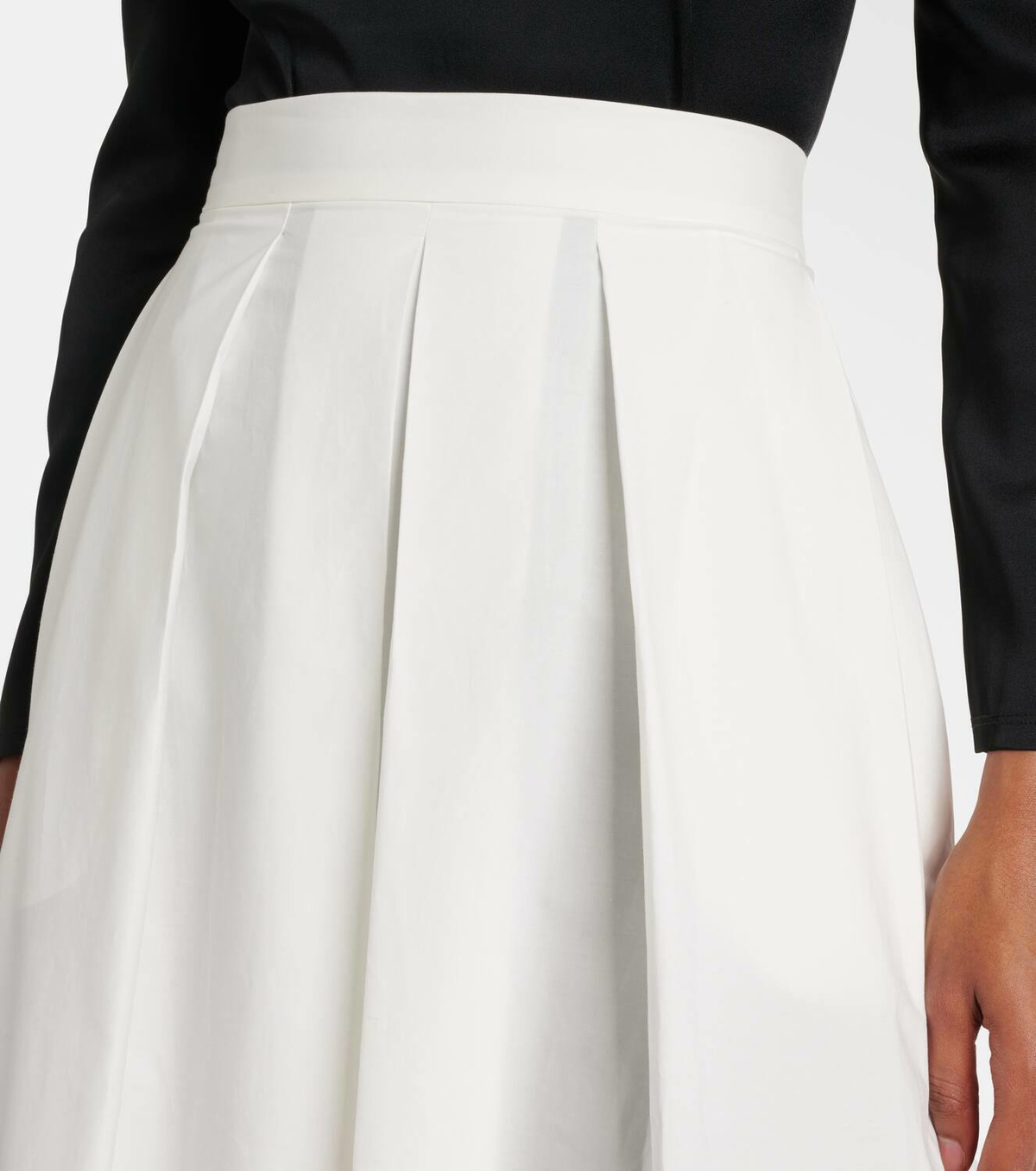 Elie Saab Cotton popeline midi skirt