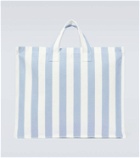 King & Tuckfield Large striped cotton canvas tote bag