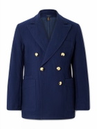 Drake's - MKIII Double-Breasted Twill Blazer - Blue