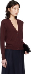 Maison Margiela Burgundy Virgin Wool Cardigan
