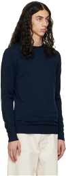 Sunspel Navy Crewneck Sweater