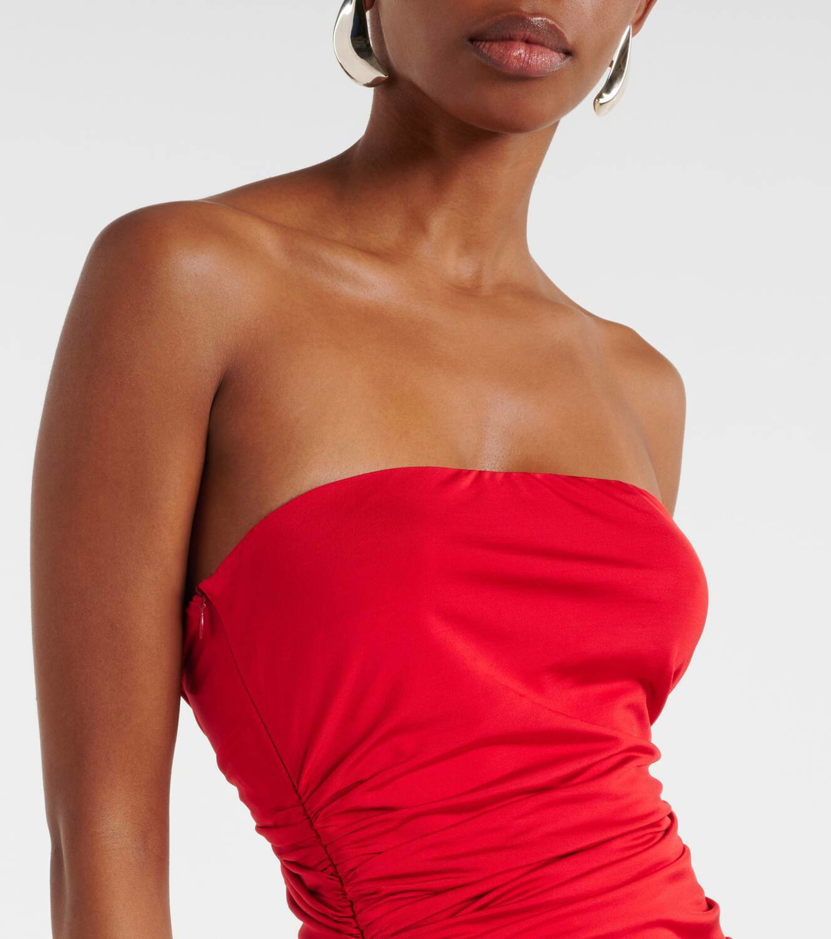 Magda Butrym Floral-appliqué ruched jersey maxi dress Magda