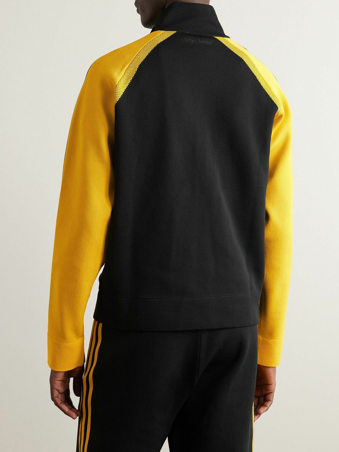 + Wales Bonner mesh-trimmed recycled stretch-knit track jacket