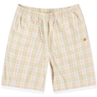 Acne Studios Men's Rong Flannel Check Face Short in Orange/Beige