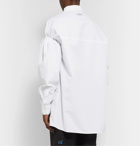 Ader Error - Drawstring-Trimmed Appliquéd Shell Shirt - White